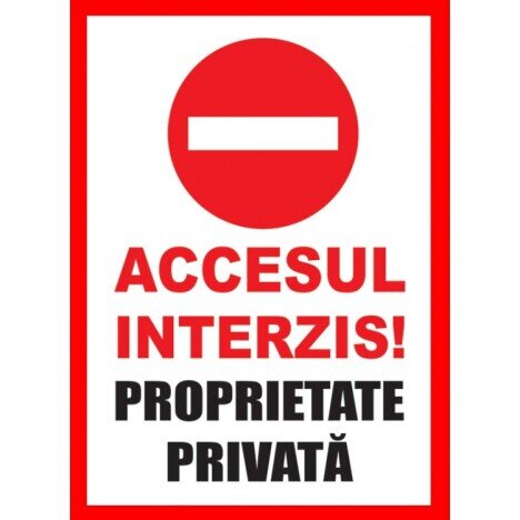 Placuta accesul interzis proprietate privata